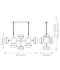 Nottingham 10-ljus linjär taklampa antik mässing/bärnsten 137,8 cm Eurofase Nottingham 10-ljus linjär taklampa antik mässing/bärnsten 137,8 cm