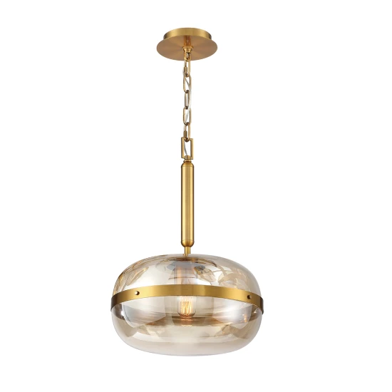 Nottingham 1-ljus taklampa antik mässing/bärnsten 36 cm