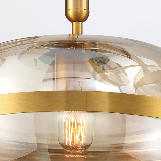 Nottingham 1-lt ceiling light antique brass/amber 36 cm Nottingham 1-lt ceiling light antique brass/amber 36 cm