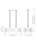 Nottingham 6-lt linear ceiling light antique brass/amber 110.5 cm Eurofase Nottingham 6-lt linear ceiling light antique brass/amber 110.5 cm