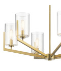 Nye 6-Lt Chandelier Brass/Clear 71.1cm Quintesse Lighting Nye 6-Lt Chandelier Brass/Clear 71.1cm