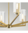 Nye 6-Lt Chandelier Brass/Clear 71.1cm Quintesse Lighting Nye 6-Lt Chandelier Brass/Clear 71.1cm