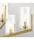Nye 6-Lt Chandelier Brass/Clear 71.1cm Quintesse Lighting Nye 6-Lt Chandelier Brass/Clear 71.1cm