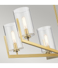 Nye 6-Lt Chandelier Brass/Clear 71.1cm Quintesse Lighting Nye 6-Lt Chandelier Brass/Clear 71.1cm