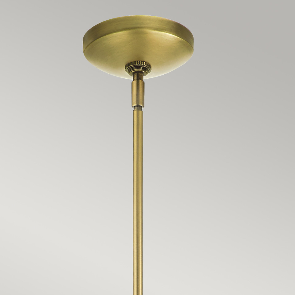 Nye 6-Lt Chandelier Brass/Clear 71.1cm Quintesse Lighting Nye 6-Lt Chandelier Brass/Clear 71.1cm