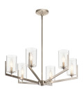 Nye 6-Lt Chandelier Classic Pewter/Clear 71.1cm Quintesse Lighting Nye 6-Lt Chandelier Classic Pewter/Clear 71.1cm