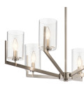 Nye 6-Lt Chandelier Classic Pewter/Clear 71.1cm Quintesse Lighting Nye 6-Lt Chandelier Classic Pewter/Clear 71.1cm