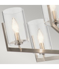 Nye 6-Lt Chandelier Classic Pewter/Clear 71.1cm Quintesse Lighting Nye 6-Lt Chandelier Classic Pewter/Clear 71.1cm