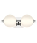 Palmas 2-ljus vägglampa polerad nickel 39 cm