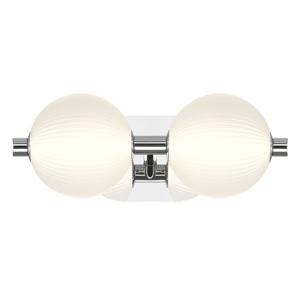 Palmas 2-ljus vägglampa polerad nickel 39 cm