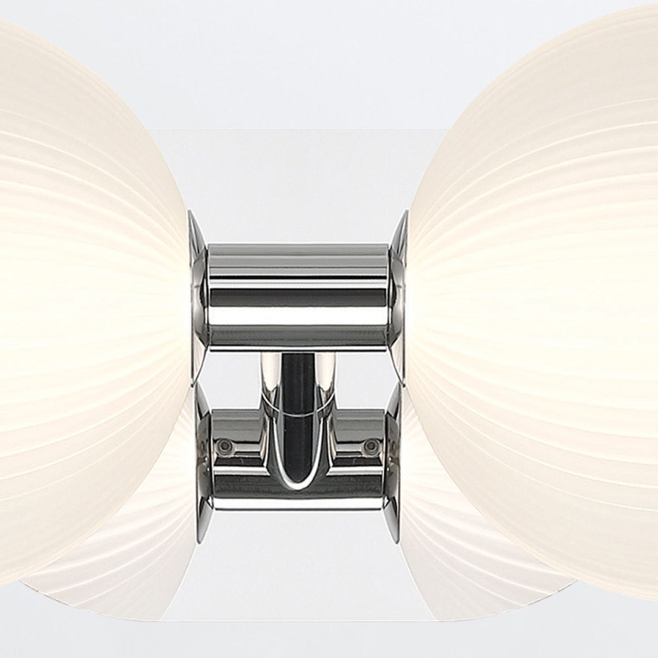 Palmas 2-ljus vägglampa polerad nickel 39 cm