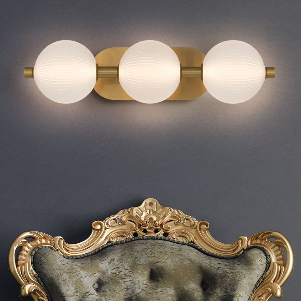 Palmas 3-ljus vägglampa guld 58,7 cm