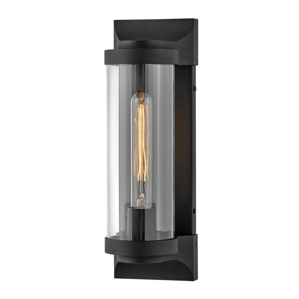 Pearson 1-lt utomhus vägglampa texturerad svart 35.6cm Quintesse Pearson 1-lt utomhus vägglampa texturerad svart 35.6cm