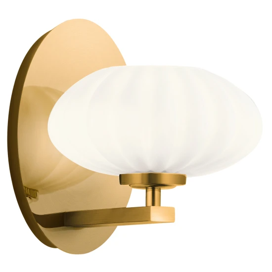 Pim 1-ljus vägglampa guld/vit 20,3cm IP44