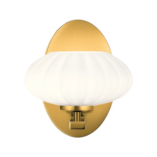 Pim 1-ljus vägglampa guld/vit 20,3cm IP44 Pim 1-ljus vägglampa guld/vit 20,3cm IP44