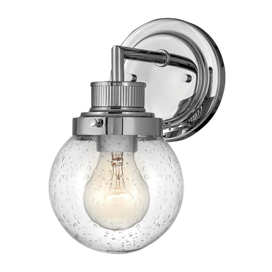 Poppy 1-lt vägglampa polerat krom/glas 23,7cm IP44 Poppy 1-lt vägglampa polerat krom/glas 23,7cm IP44