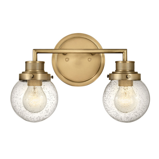 Poppy 2-Lt Wall Light Brass/Glass 37.3cm IP44 Poppy 2-Lt Wall Light Brass/Glass 37.3cm IP44