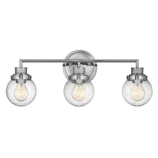 Poppy 3-Lt Wall Light Polished Chrome/Glass 61.5cm IP44 Poppy 3-Lt Wall Light Polished Chrome/Glass 61.5cm IP44