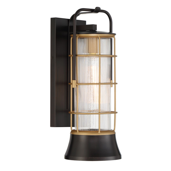 Rivamar 1-ljus medium vägglampa för utomhusbruk svart/guld 41,1 cm IP44 Rivamar 1-ljus medium vägglampa för utomhusbruk svart/guld 41,1 cm IP44