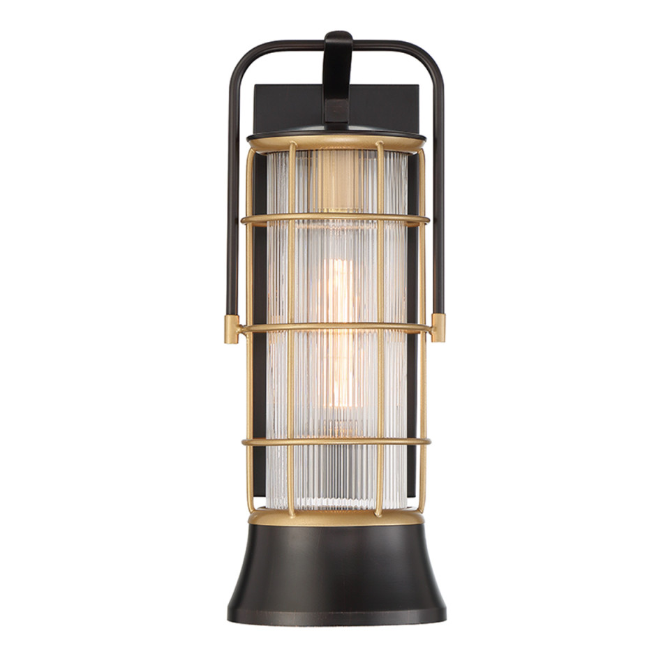 Rivamar 1-ljus medium vägglampa för utomhusbruk svart/guld 41,1 cm IP44 Eurofase Rivamar 1-ljus medium vägglampa för utomhusbruk svart/guld 41,1 cm IP44