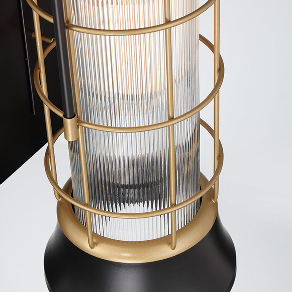 Rivamar 1-ljus medium vägglampa för utomhusbruk svart/guld 41,1 cm IP44 Eurofase Rivamar 1-ljus medium vägglampa för utomhusbruk svart/guld 41,1 cm IP44