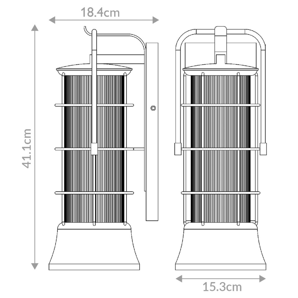 Rivamar 1-ljus medium vägglampa för utomhusbruk svart/guld 41,1 cm IP44 Eurofase Rivamar 1-ljus medium vägglampa för utomhusbruk svart/guld 41,1 cm IP44