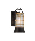 Rivamar 1-ljus liten vägglampa utomhus svart/guld 33,5 cm IP44