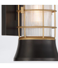 Rivamar 1-ljus liten vägglampa utomhus svart/guld 33,5 cm IP44