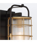 Rivamar 1-ljus liten vägglampa utomhus svart/guld 33,5 cm IP44