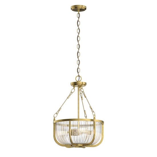 Roux 3-Lt Ceiling Lamp Natural Brass/Clear 40.6cm Roux 3-Lt Ceiling Lamp Natural Brass/Clear 40.6cm