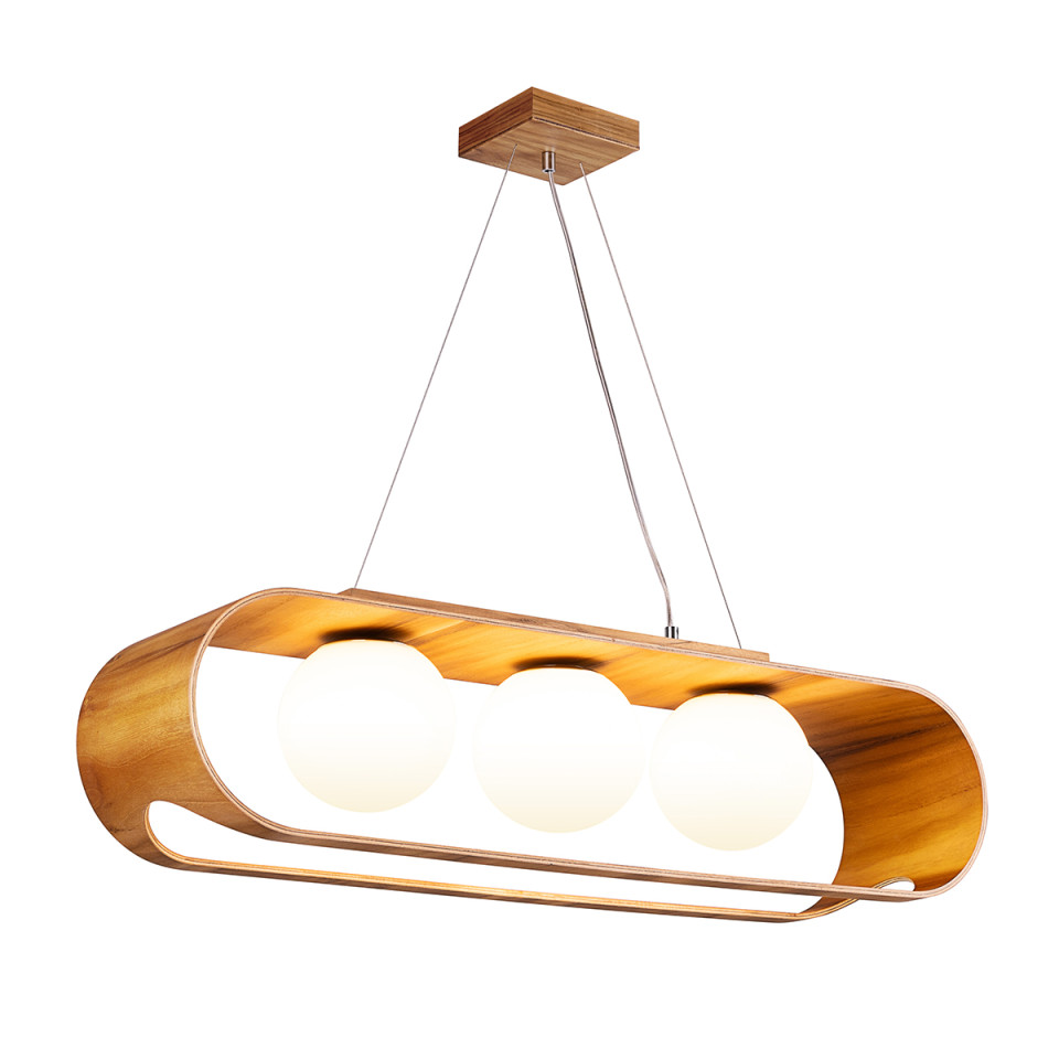 Sfera 3-ljus linjär taklampa teakfaner 85 cm Accord Lighting Sfera 3-ljus linjär taklampa teakfaner 85 cm