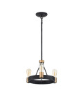 Silas 3-Lt Ceiling Lamp Aged Zinc/Heritage Brass 42.2cm Quintesse Lighting Silas 3-Lt Ceiling Lamp Aged Zinc/Heritage Brass 42.2cm
