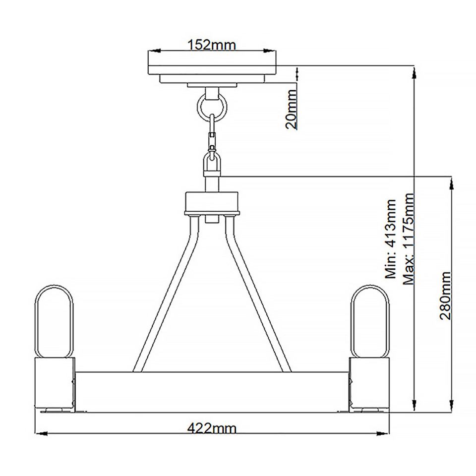 Silas 3-Lt Ceiling Lamp Aged Zinc/Heritage Brass 42.2cm Quintesse Lighting Silas 3-Lt Ceiling Lamp Aged Zinc/Heritage Brass 42.2cm