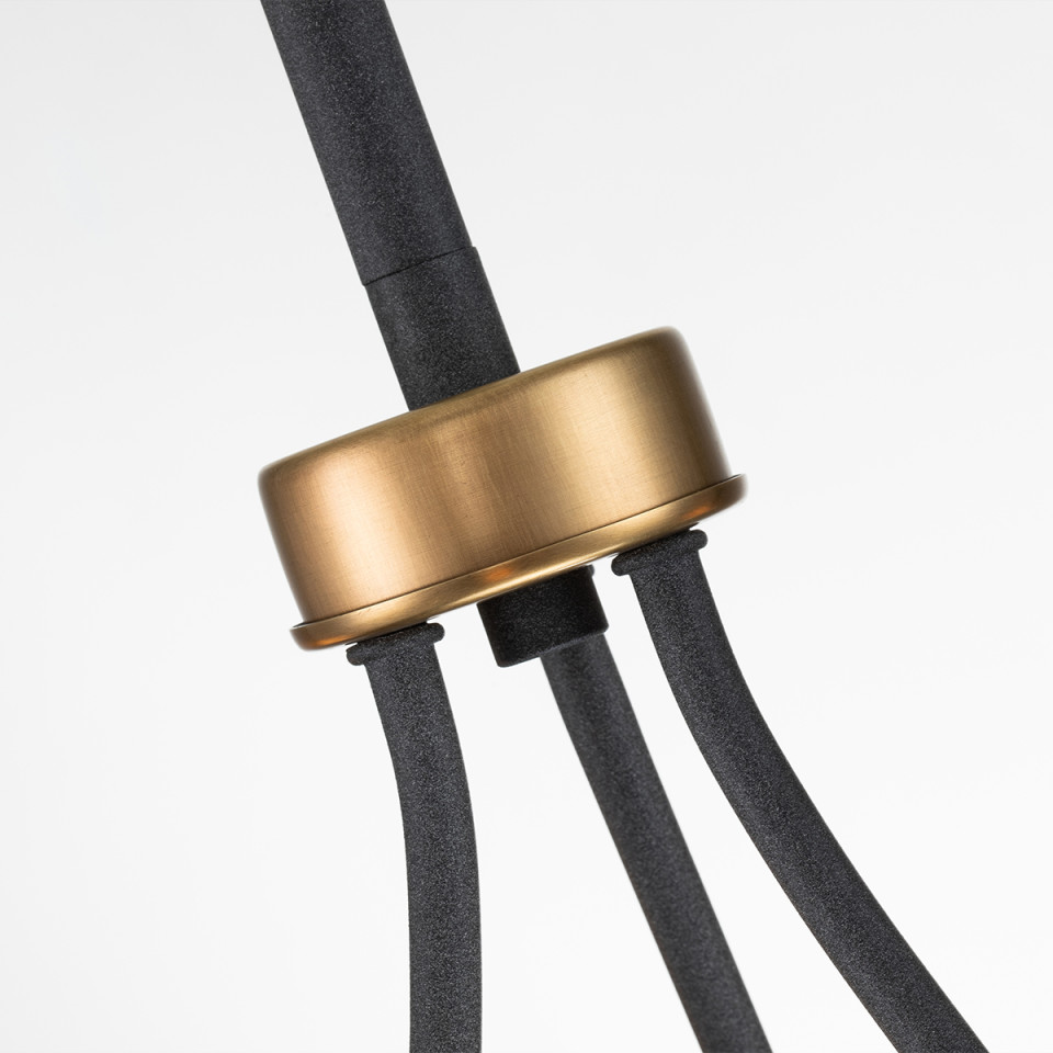 Silas 3-Lt Ceiling Lamp Aged Zinc/Heritage Brass 42.2cm Quintesse Lighting Silas 3-Lt Ceiling Lamp Aged Zinc/Heritage Brass 42.2cm
