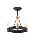 Silas 3-Lt Ceiling Lamp Aged Zinc/Heritage Brass 42.2cm Quintesse Lighting Silas 3-Lt Ceiling Lamp Aged Zinc/Heritage Brass 42.2cm