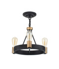 Silas 3-Lt Ceiling Lamp Aged Zinc/Heritage Brass 42.2cm Quintesse Lighting Silas 3-Lt Ceiling Lamp Aged Zinc/Heritage Brass 42.2cm