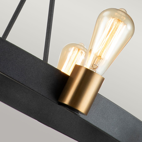 Silas 8-lt taklampa zink/ mässing 82,9cm