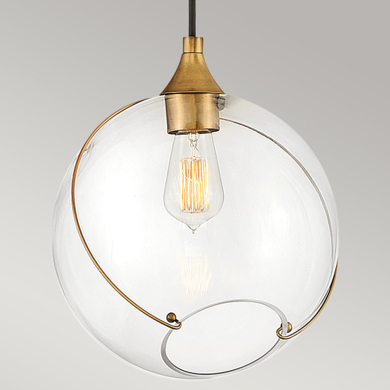 Skye 1-lt taklampa arv mässing/klar 27,4cm