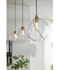 Skye 1-Lt Ceiling Lamp Heritage Brass/Clear 27.4cm Quintesse Lighting Skye 1-Lt Ceiling Lamp Heritage Brass/Clear 27.4cm