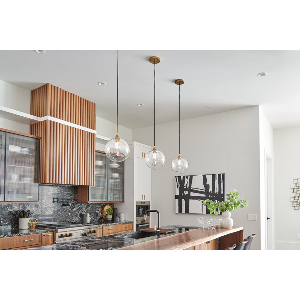 Skye 1-Lt Ceiling Lamp Heritage Brass/Clear 27.4cm Quintesse Lighting Skye 1-Lt Ceiling Lamp Heritage Brass/Clear 27.4cm