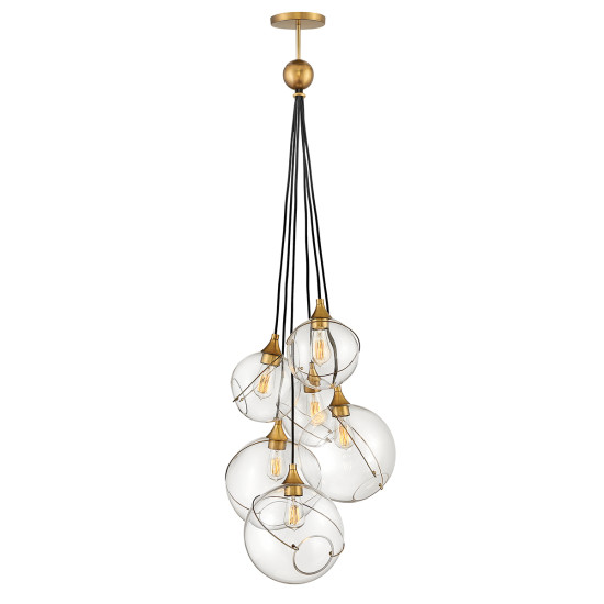 Skye 6-lt taklampa arv mässing/klar 58,9cm Skye 6-lt taklampa arv mässing/klar 58,9cm