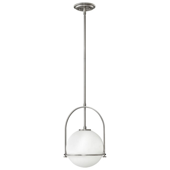 Somerset 1-ljus medium taklampa borstad nickel/vit 28,9 cm Somerset 1-ljus medium taklampa borstad nickel/vit 28,9 cm