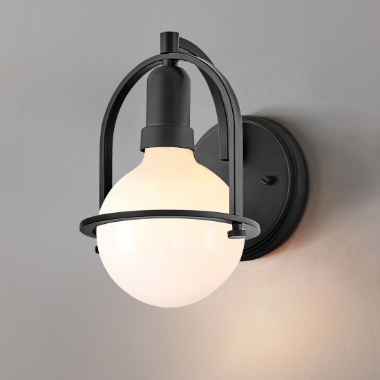 Somerset 1-lt wall light black/white 23.3 cm