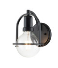 Somerset 1-lt wall light black/clear 23.3 cm Hinkley Lighting Somerset 1-lt wall light black/clear 23.3 cm