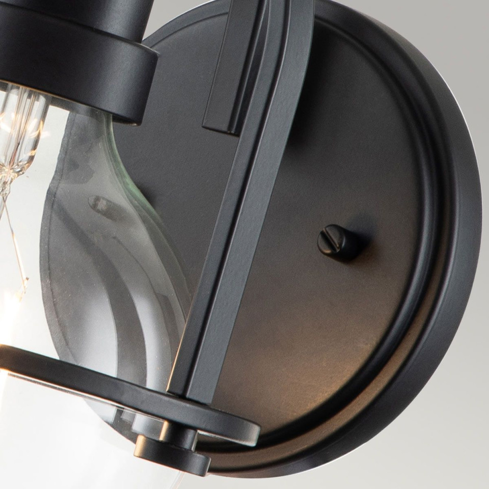 Somerset 1-lt wall light black/clear 23.3 cm Hinkley Lighting Somerset 1-lt wall light black/clear 23.3 cm