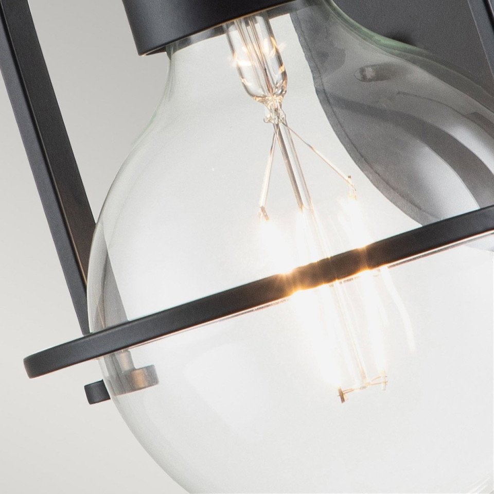 Somerset 1-lt wall light black/clear 23.3 cm Hinkley Lighting Somerset 1-lt wall light black/clear 23.3 cm