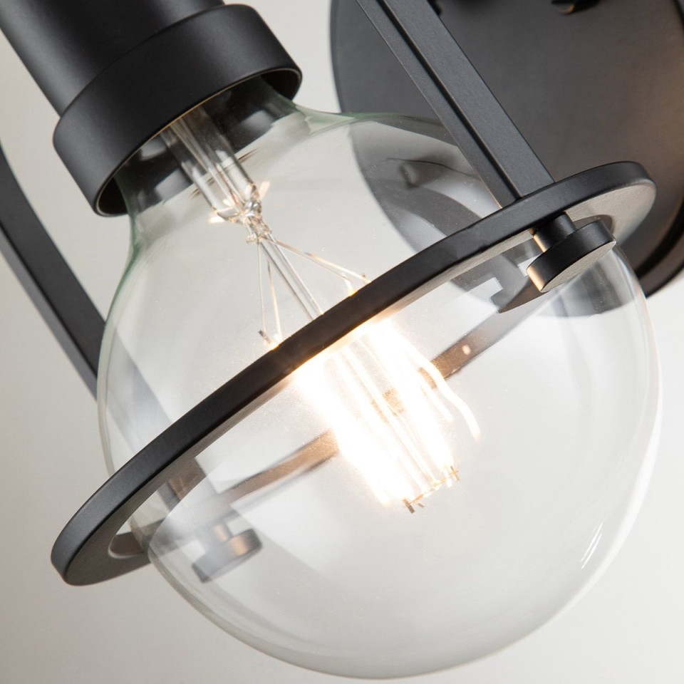 Somerset 1-lt wall light black/clear 23.3 cm Hinkley Lighting Somerset 1-lt wall light black/clear 23.3 cm