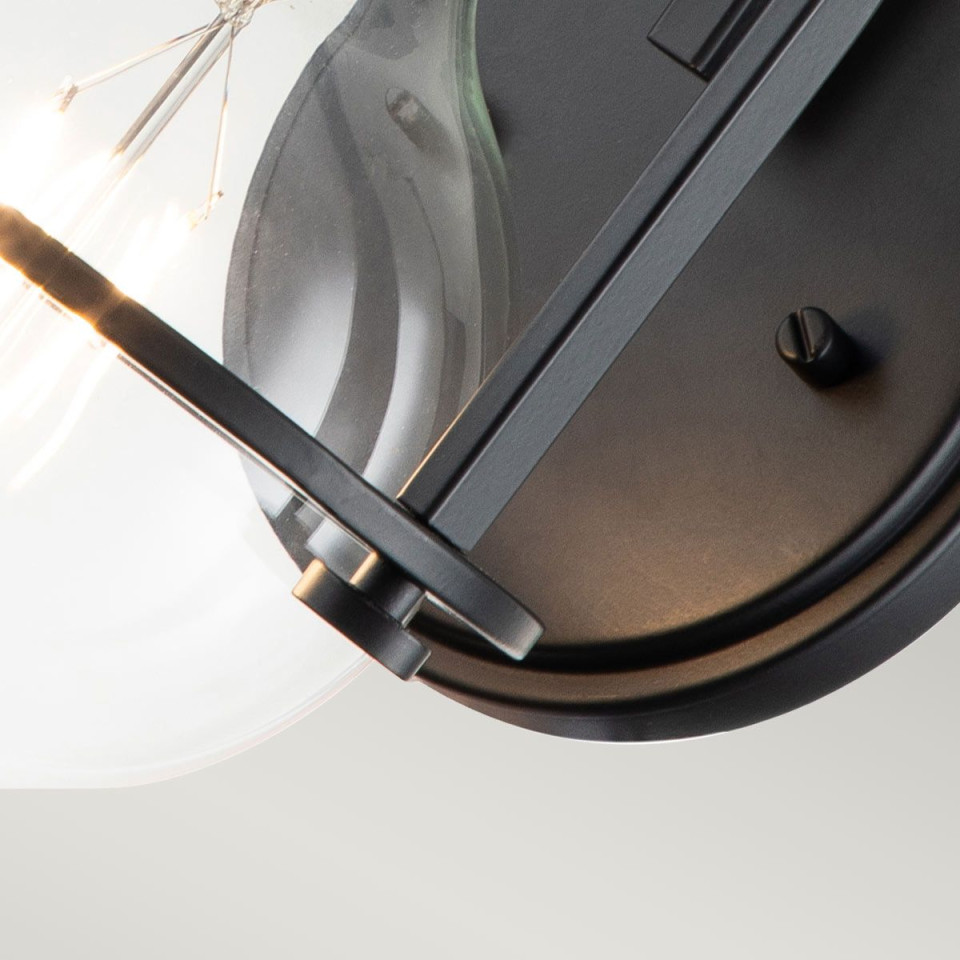 Somerset 1-lt wall light black/clear 23.3 cm Hinkley Lighting Somerset 1-lt wall light black/clear 23.3 cm