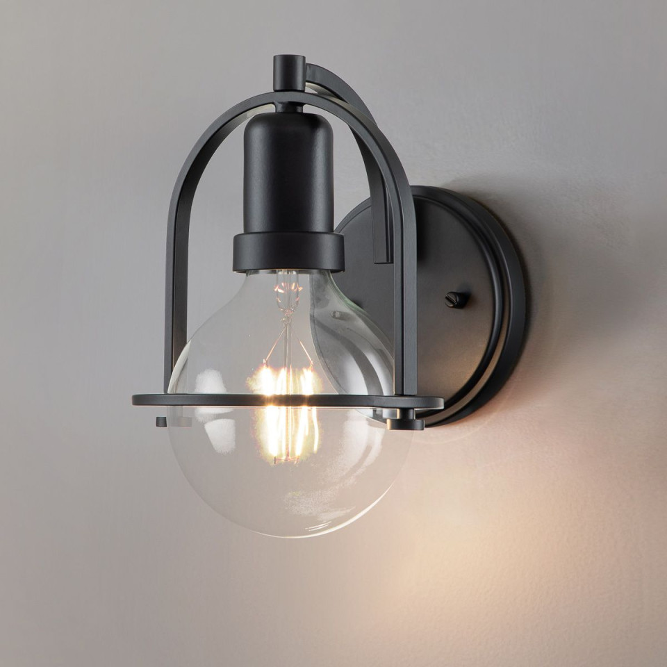 Somerset 1-lt wall light black/clear 23.3 cm Hinkley Lighting Somerset 1-lt wall light black/clear 23.3 cm