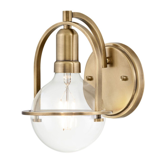 Somerset 1-ljus vägglampa heritage mässing/klar 23,3 cm Somerset 1-ljus vägglampa heritage mässing/klar 23,3 cm